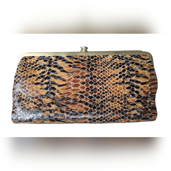 Hobo Lauren Clutch-Wallet leather tiger print EUC - Picture 1 of 10
